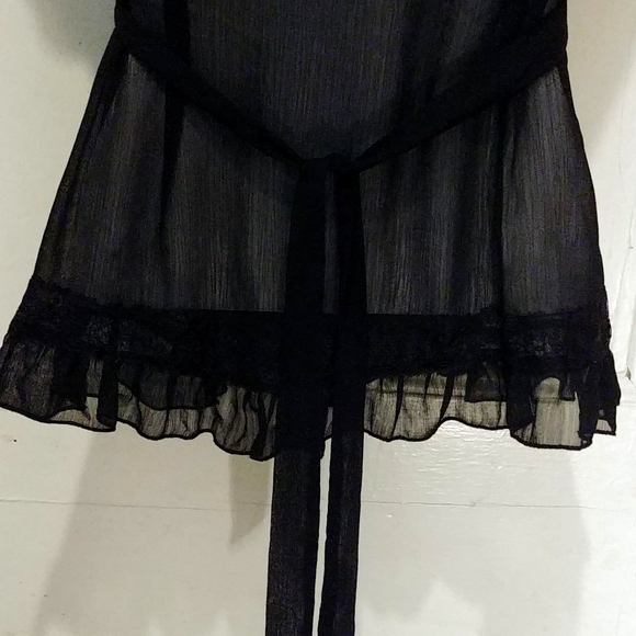 River Island UK Keyhole Tie Waist Blouse Goth Girl - Picture 7 of 7